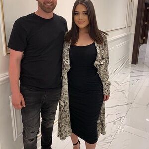 Ruched Black Dress with Adjustable Straps